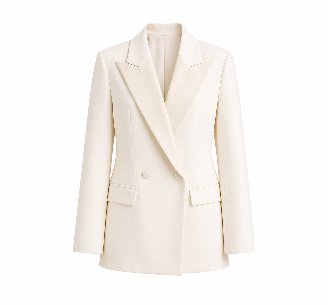 LOOK 01 — The Total Ivory Suit detalle